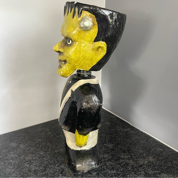 Dept 56 Frankenstein Bobble Head 18” Retired Papier-mâché Department Black Green - Picture 4 of 11